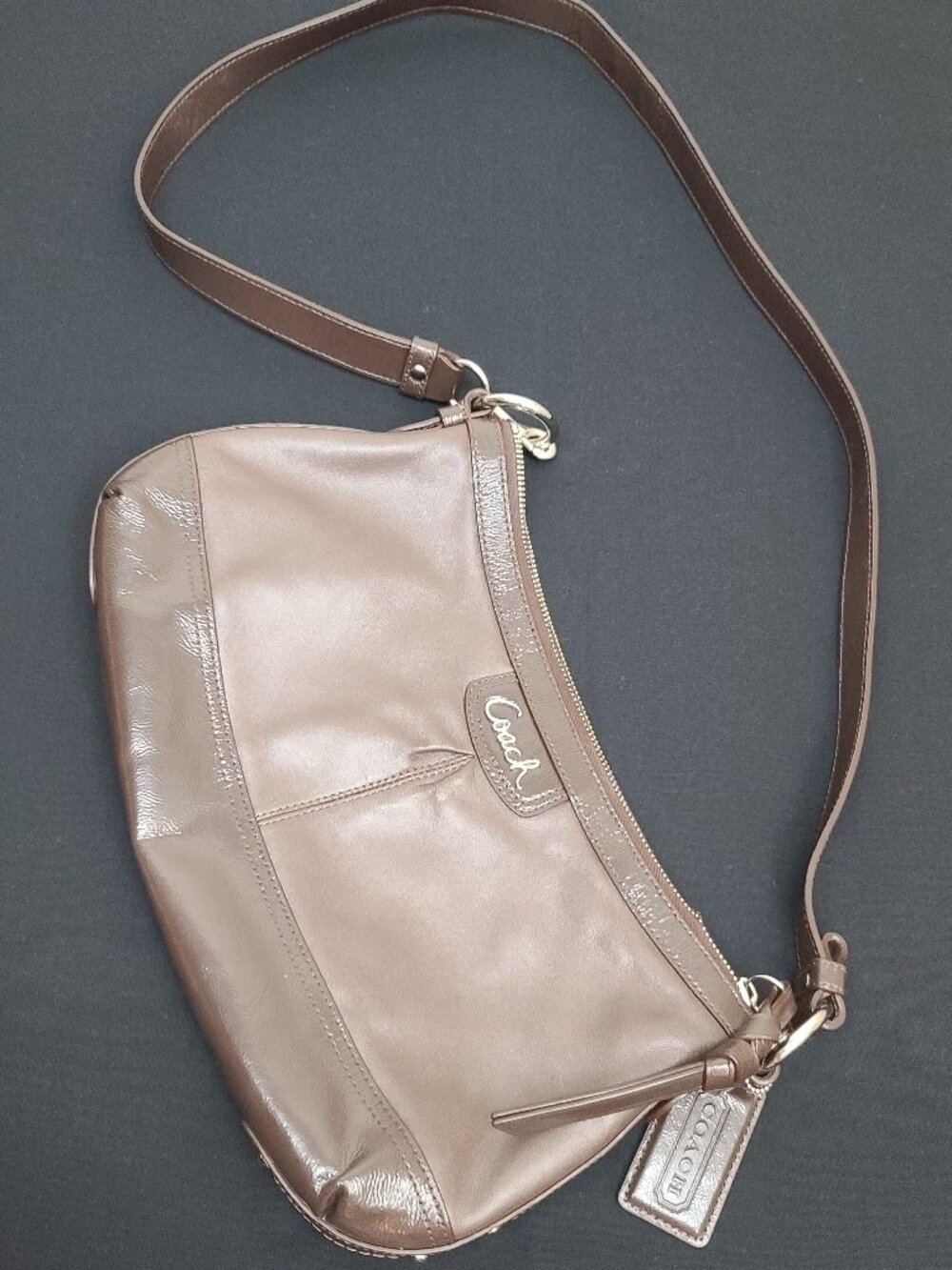 Coach Park Leather East West Duffle Shoulder Crossbody Bag Brown F19729